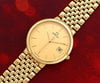 COLLECTABLE VINTAGE OMEGA DE VILLE MENS QUARTZ 18K-GP GOLD DIAL DATE WATCH_1.jpg